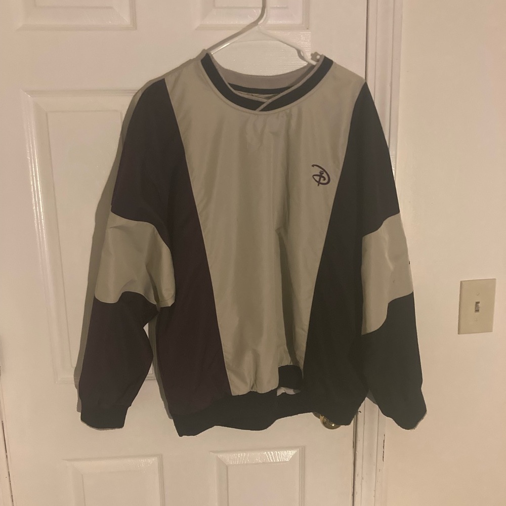 Cream Maroon Black Golf Pullover